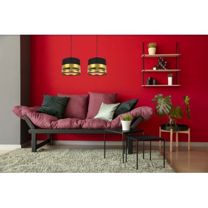 Lühter MILO 2xE27/60W/230V kuldne/must