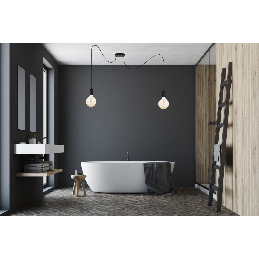 Lühter MIROS 2xE27/60W/230V ämblik must