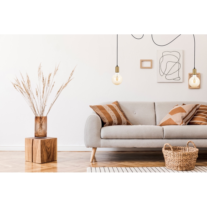 Lühter MIROS 2xE27/60W/230V ämblik must/kuldne