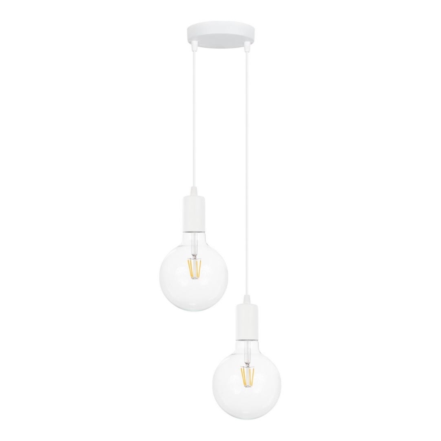 Lühter MIROS 2xE27/60W/230V ümmargune valge