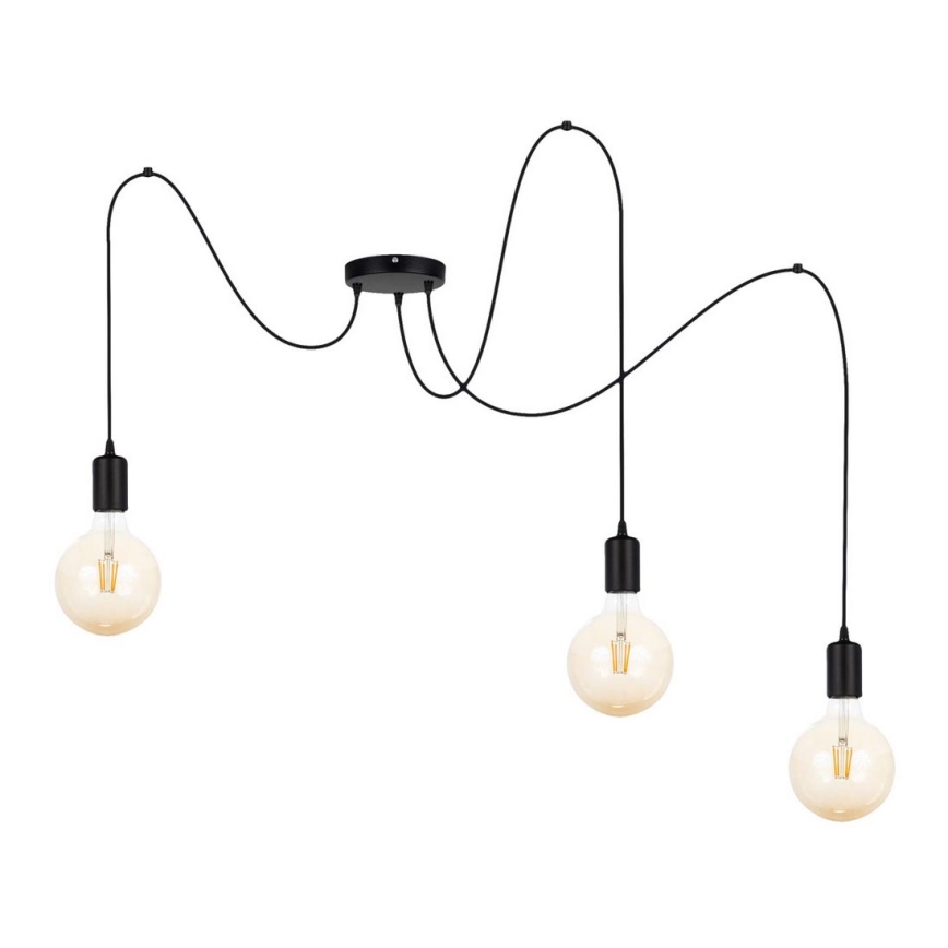 Lühter MIROS 3xE27/60W/230V ämblik must