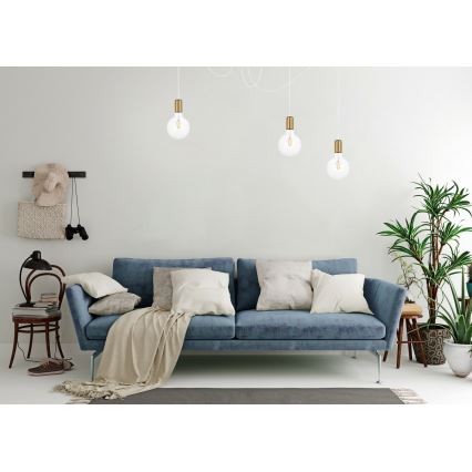 Lühter MIROS 3xE27/60W/230V ämblik valge/kuldne