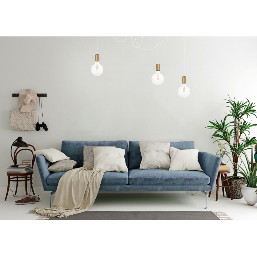 Lühter MIROS 3xE27/60W/230V ämblik valge/kuldne