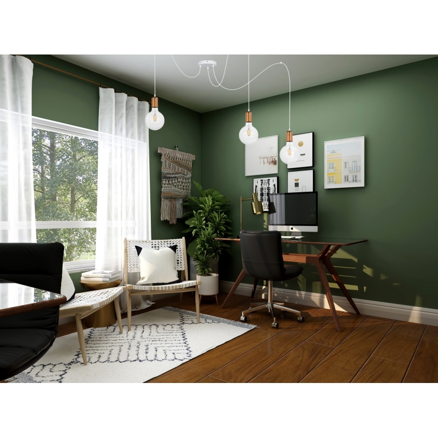Lühter MIROS 3xE27/60W/230V ämblik valge/vask