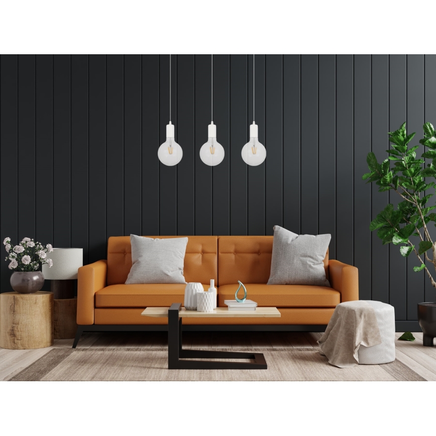 Lühter MIROS 3xE27/60W/230V valge