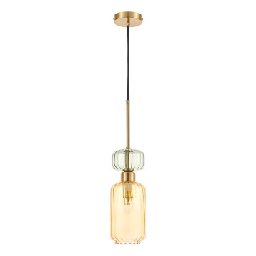 Lühter MOLLY 1xE14/40W/230V d. 12 cm kuldne/oranž/roheline