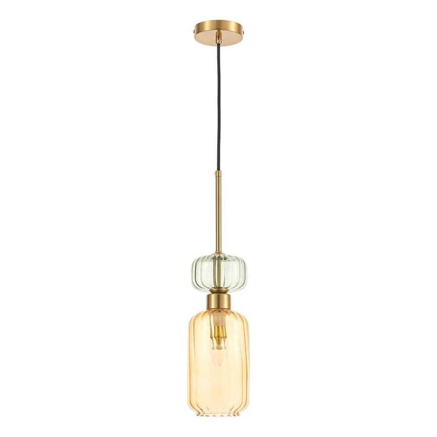 Lühter MOLLY 1xE14/40W/230V d. 12 cm kuldne/oranž/roheline
