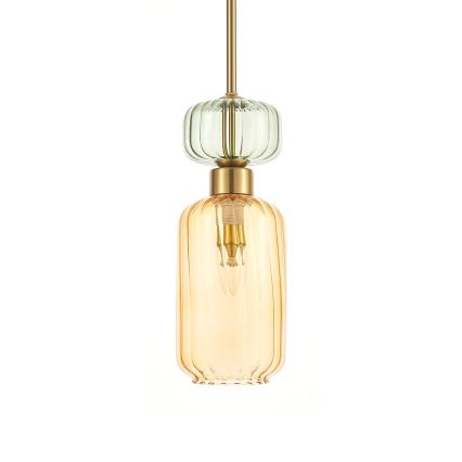 Lühter MOLLY 1xE14/40W/230V d. 12 cm kuldne/oranž/roheline