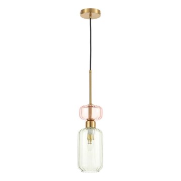 Lühter MOLLY 1xE14/40W/230V d. 12 cm kuldne/roheline/roosa