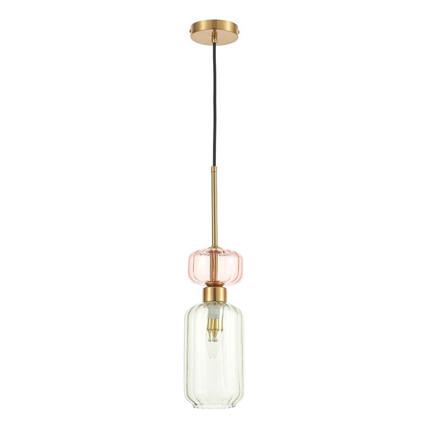 Lühter MOLLY 1xE14/40W/230V d. 12 cm kuldne/roheline/roosa