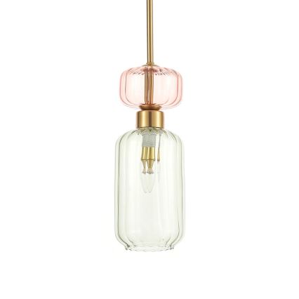 Lühter MOLLY 1xE14/40W/230V d. 12 cm kuldne/roheline/roosa