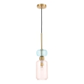 Lühter MOLLY 1xE14/40W/230V d. 12 cm kuldne/roosa/sinine