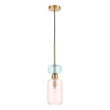 Lühter MOLLY 1xE14/40W/230V d. 12 cm kuldne/roosa/sinine