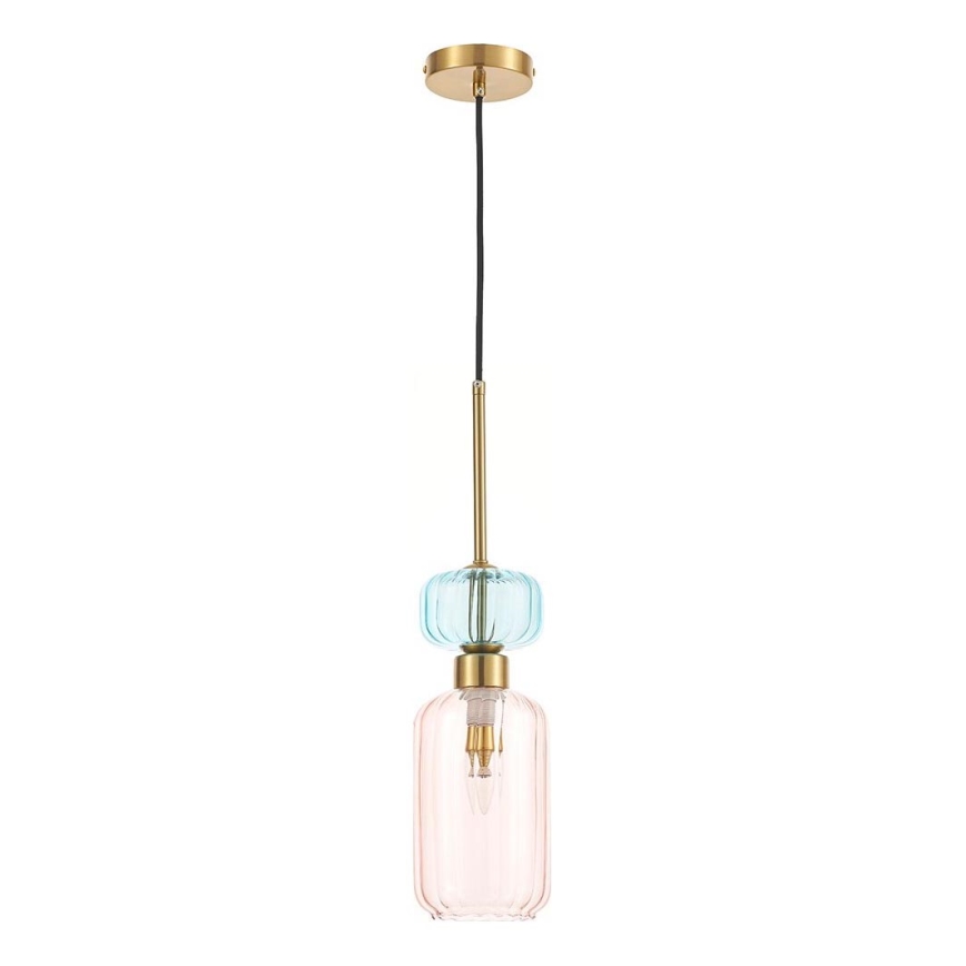 Lühter MOLLY 1xE14/40W/230V d. 12 cm kuldne/roosa/sinine