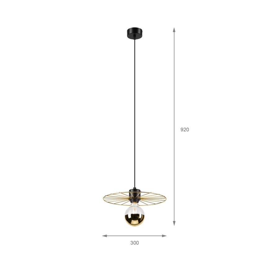 Lühter MONTANA 1xE27/15W/230V d. 30 cm kuldne/must