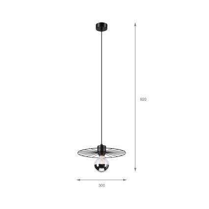 Lühter MONTANA 1xE27/15W/230V d. 30 cm must