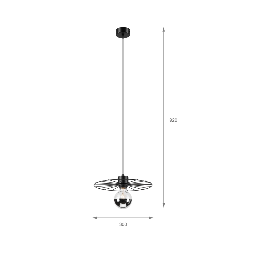 Lühter MONTANA 1xE27/15W/230V d. 30 cm must