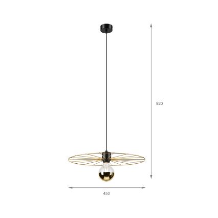 Lühter MONTANA 1xE27/15W/230V d. 45 cm kuldne/must