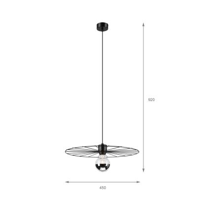 Lühter MONTANA 1xE27/15W/230V d. 45 cm must