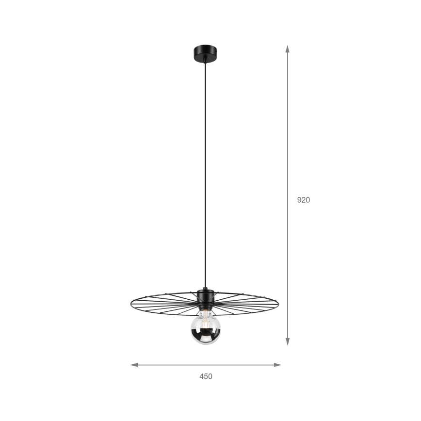 Lühter MONTANA 1xE27/15W/230V d. 45 cm must