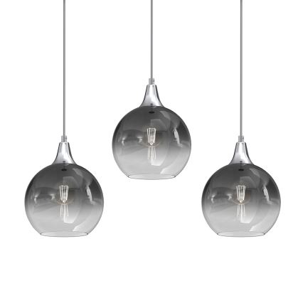 Lühter MONTE 3xE27/60W/230V d. 20 cm matt kroom