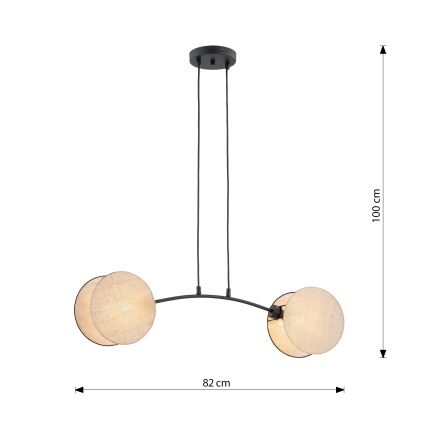 Lühter MOTIF 2xE27/15W/230V beež