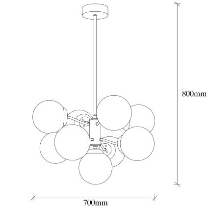 Lühter MUDONI 9xE27/100W/230V