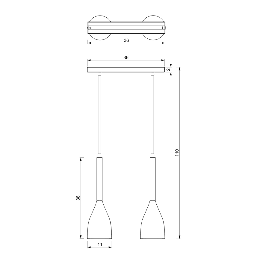 Lühter MUZA 2xE27/60W/230V