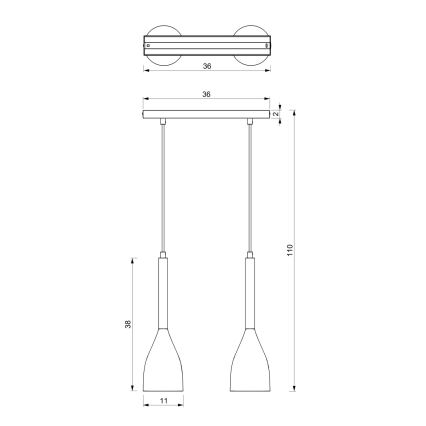 Lühter MUZA 2xE27/60W/230V