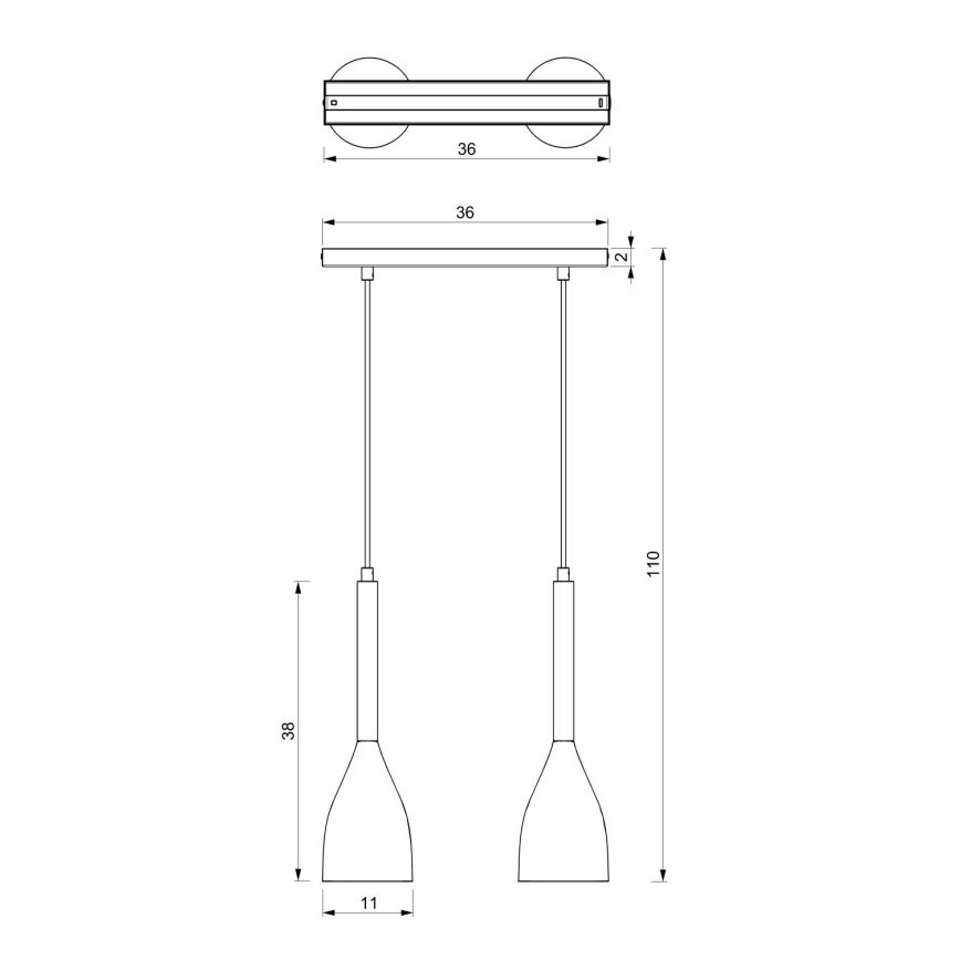 Lühter MUZA 2xE27/60W/230V