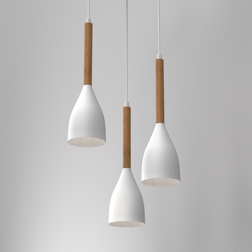 Lühter MUZA NEW 3xE27/60W/230V pöök/valge