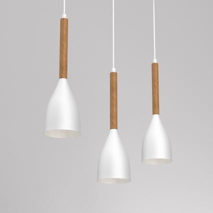 Lühter MUZA NEW 3xE27/60W/230V valge