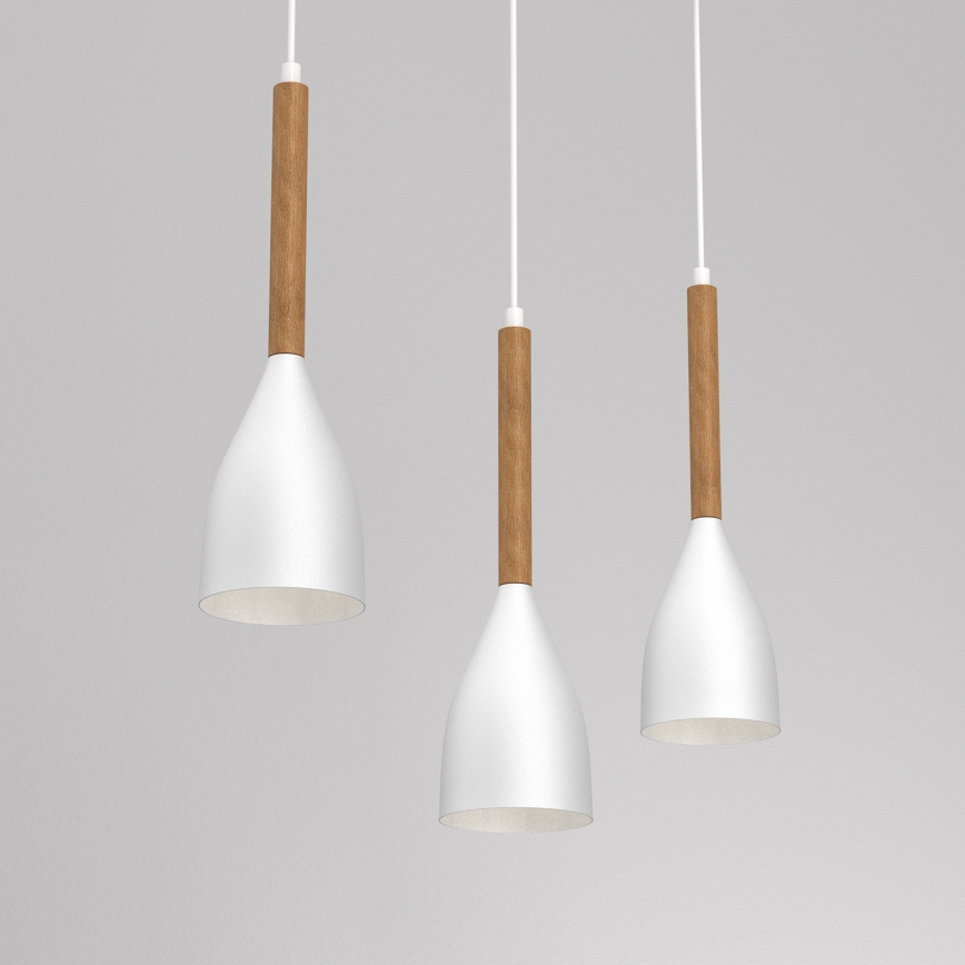 Lühter MUZA NEW 3xE27/60W/230V valge