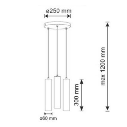 Lühter NAPOLI 3xGU10/8W/230V