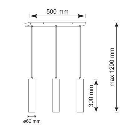 Lühter NAPOLI 3xGU10/8W/230V