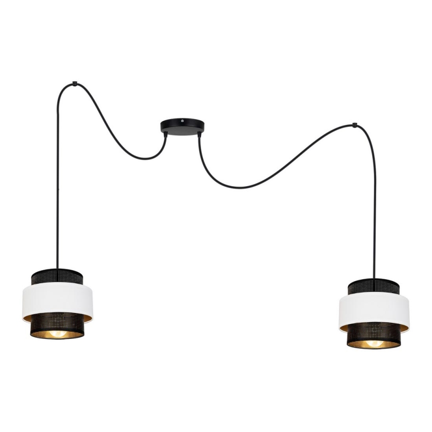 Lühter NESS 2xE27/60W/230V ämblik must/valge