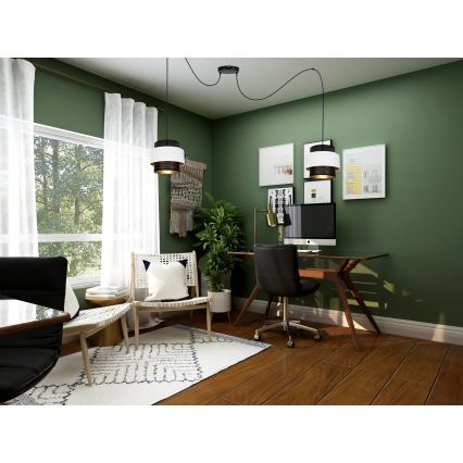 Lühter NESS 2xE27/60W/230V ämblik must/valge