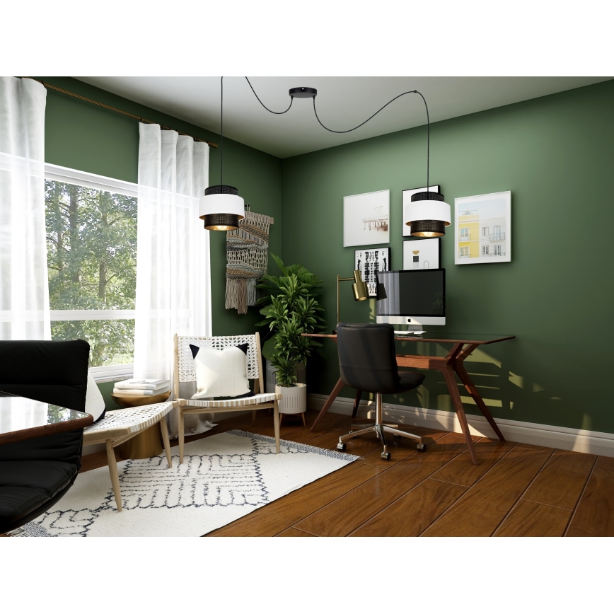 Lühter NESS 2xE27/60W/230V ämblik must/valge