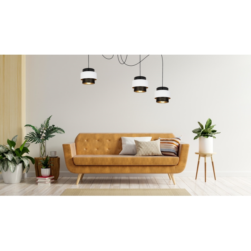 Lühter NESS 3xE27/60W/230V ämblik must/valge