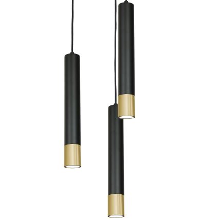 Lühter NEST 3xGU10/8W/230V must/kuldne, ümmargune