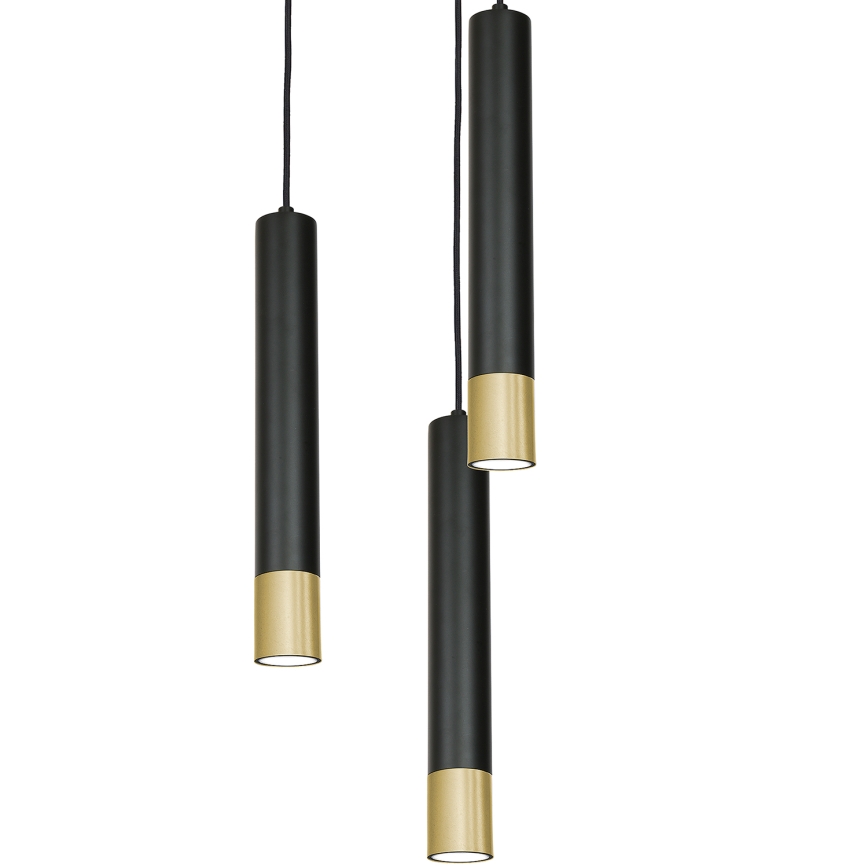 Lühter NEST 3xGU10/8W/230V must/kuldne, ümmargune