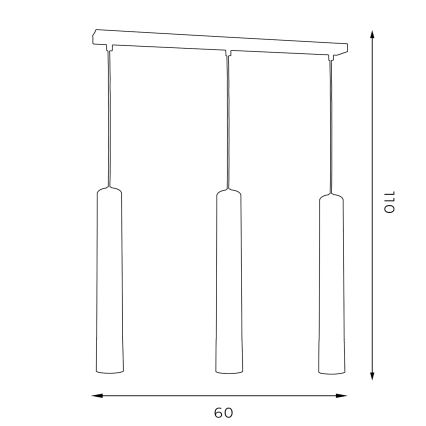 Lühter NEST 3xGU10/8W/230V must/läikiv kroom