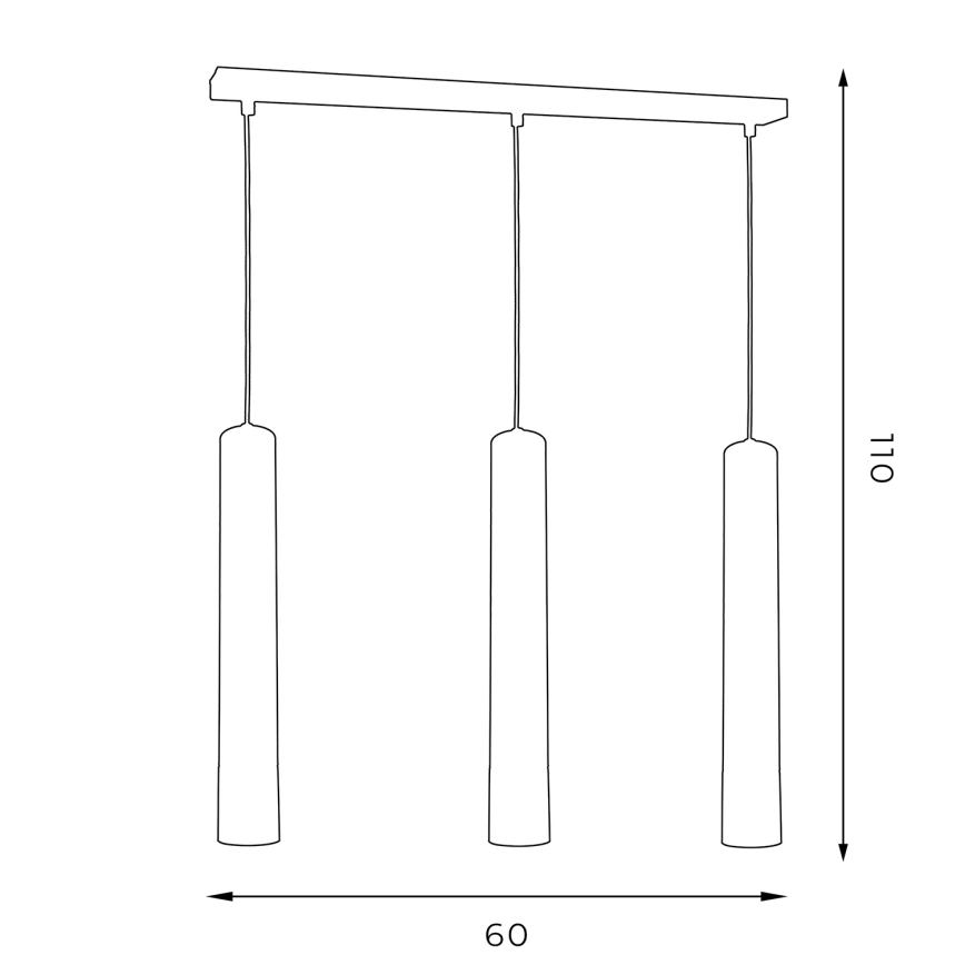 Lühter NEST 3xGU10/8W/230V must/läikiv kroom