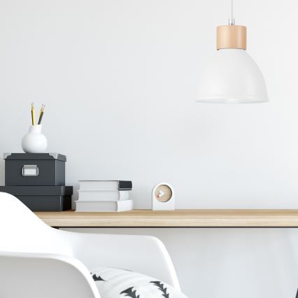 Lühter NICO 1xE27/60W/230V valge/pöök