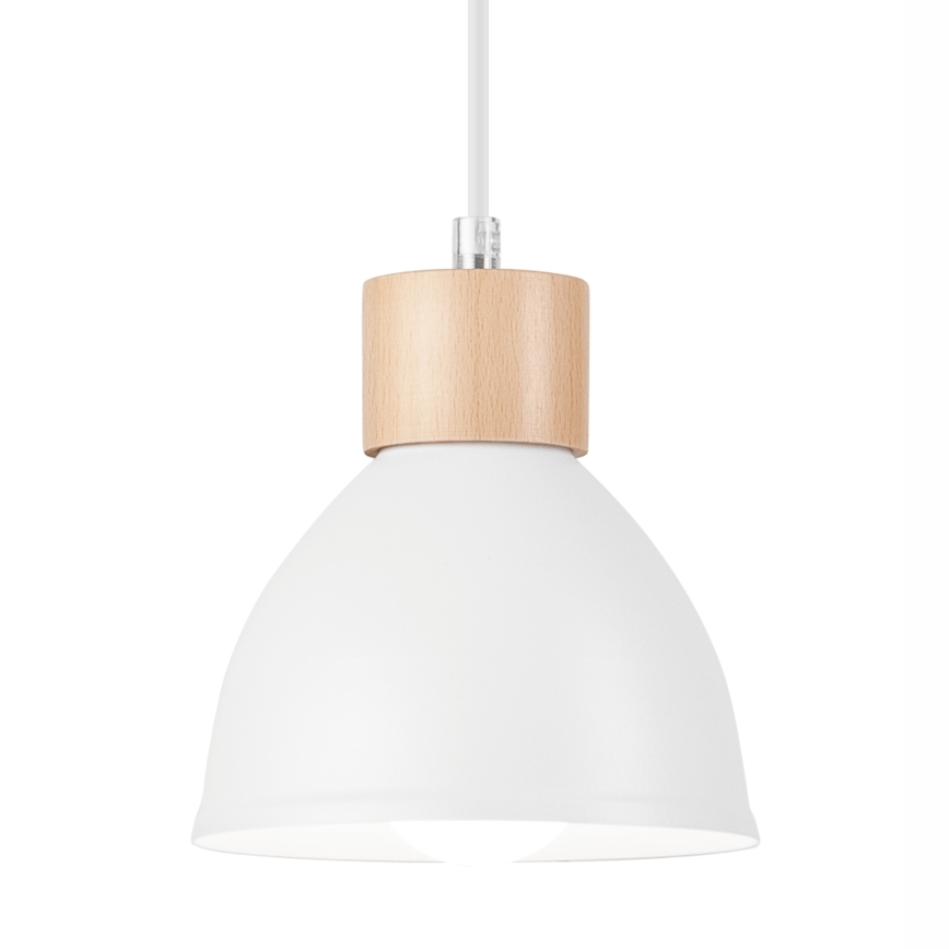 Lühter NICO 1xE27/60W/230V valge/pöök