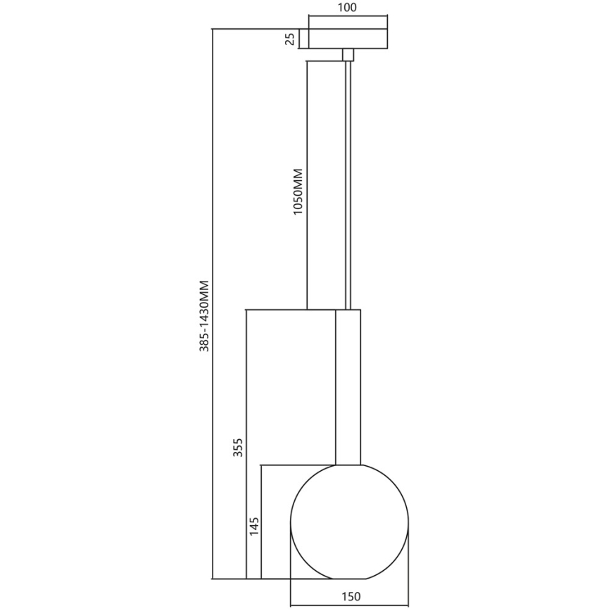 Lühter NIKO 1xG9/9W/230V d. 15 cm must