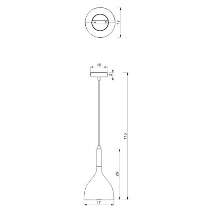 Lühter NOAK 1xE27/15W/230V must/läikiv kroom