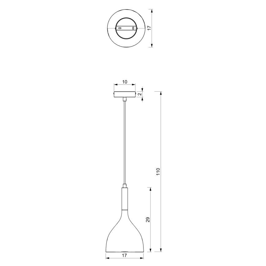 Lühter NOAK 1xE27/15W/230V must/läikiv kroom
