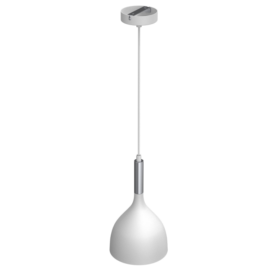 Lühter NOAK 1xE27/15W/230V valge/läikiv kroom