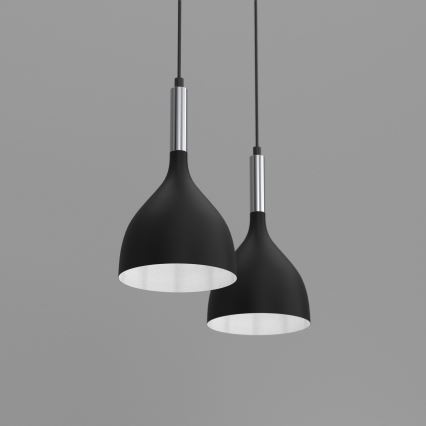 Lühter NOAK 2xE27/15W/230V must/läikiv kroom